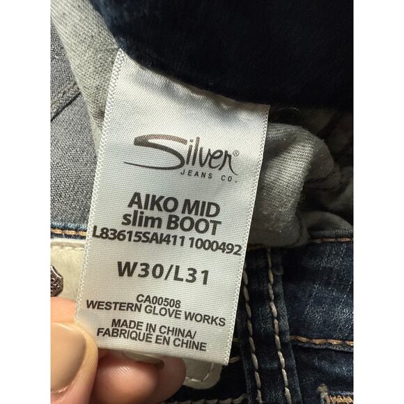 Silver Aiko mid slim bootcut jeans womens 30/31 western cowgirl normcore casual - Picture 3 of 9
